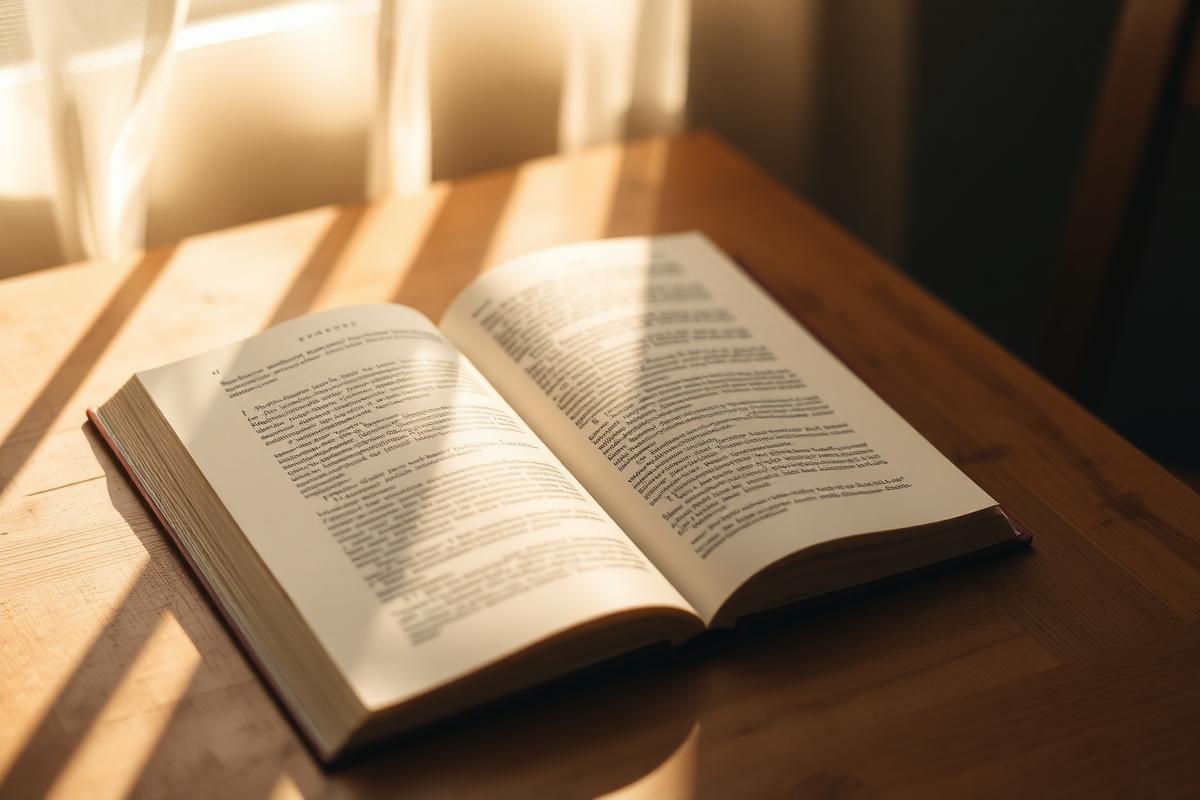 Open book in soft light